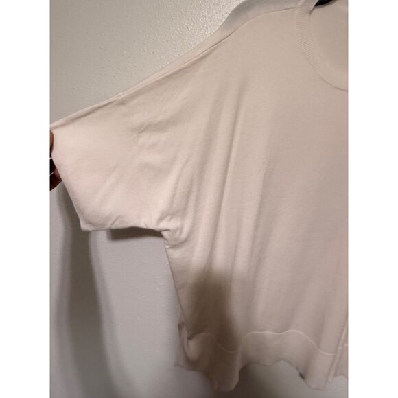 Splendid Sweater Lightweight S/S Cream Slit Sides Womans XL - Picture 4 of 5